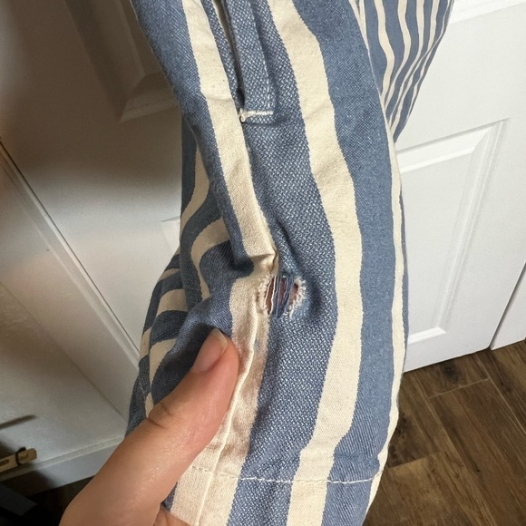 Zara Striped Romper/Short Overalls - Picture 3 of 7